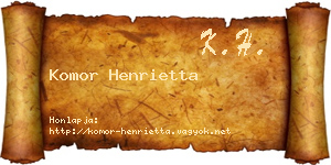 Komor Henrietta névjegykártya